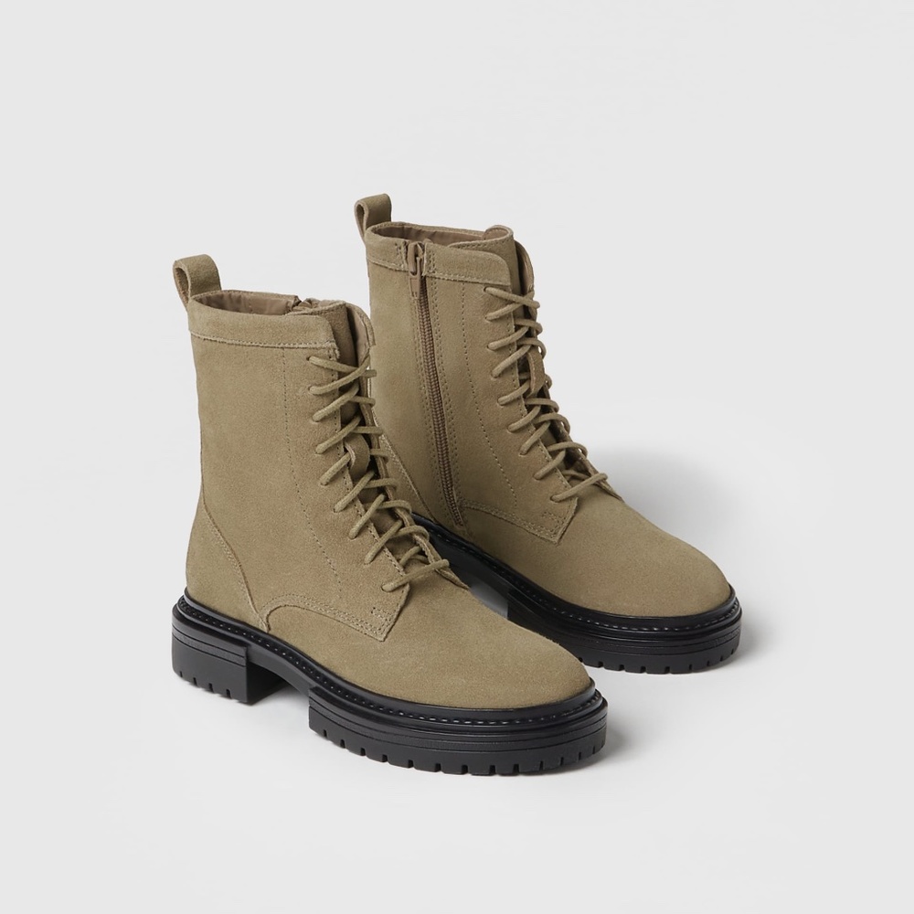 Suede leather boots Zara